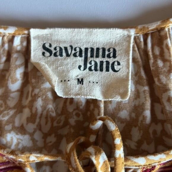 Savanna Jane Boho Aztec long sleeve shirt top blouse women’s medium - Picture 7 of 7